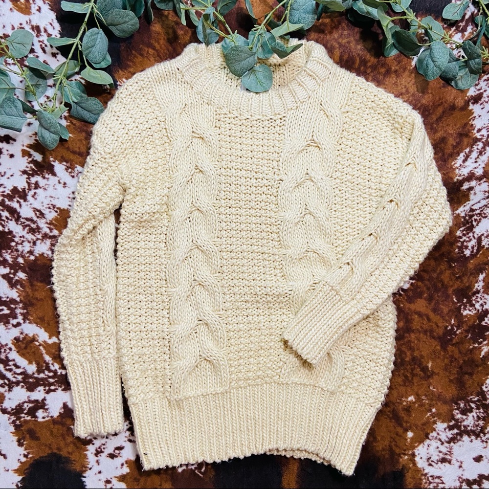 UNIF x Urban Outfitters Acrylic Chunky Creme Long Sleeve Pullover Sweater Small